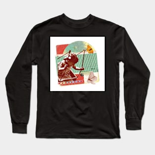 Joy - Vintage Inspired Collage Illustration Long Sleeve T-Shirt